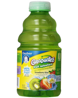 Craft Gerber Graduates Fruit Splashers Juice Strawberry Kiwi 32-Ounce Bottles